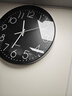 挂钟客厅钟表简约北欧时尚家用时钟挂表现代创意个性石英钟新款 黑底黑边 16英寸 直径40厘米（客厅更大气） 实拍图