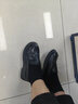 卓诗尼经典气质乐福鞋平底中跟套脚女鞋春夏时尚百搭女单鞋 黑色 37 实拍图