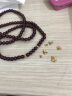 金石灵天然紫牙乌石榴石手链三圈多圈足金黄金貔貅手链送七夕情人节礼物 酒红色三圈石榴石貔貅手链 实拍图