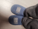 回力儿童拖鞋男孩秋冬季加绒保暖可爱女孩中大童6-12岁家居防滑棉拖鞋 蓝色 32-33码（内长约21.5cm） 实拍图
