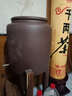 茗泥堂（MINGNITANG） 宜兴原矿紫砂水缸储水罐带水龙头/抽水上水器陶瓷净水缸家用水缸 30升牡丹水缸 抽水款 实拍图