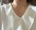 周六福（ZLF）  18K金项链女款环环相扣系列玫瑰金简约时尚双环锁骨 1.4克 -升级款黄色 实拍图