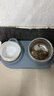 hoopet猫碗双碗不锈钢狗狗碗宠物猫粮食盆自动饮水器水碗喂食器陶瓷用品 【不锈钢款】雾霾灰蓝 实拍图