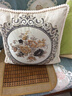 添富贵 欧式刺绣抱枕沙发靠垫床头榻榻米腰枕座椅靠背可拆洗 米白-咖色花 45cm*45cm 含枕芯 实拍图