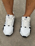 保菲罗亚品牌运动鞋男鞋秋冬季新款透气休闲鞋子男士老爹鞋隐形内增高鞋男 白黑色9859-1【皮面】增高8cm 41 实拍图