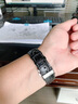十瑞（SHIRUI）进口美洲鳄鱼皮表带男女适用于浪琴名匠天梭力洛克万国积家欧米茄卡地亚真皮手表带 黑色白线【无扣款】 20mm 实拍图