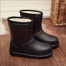 雨牧冬季加绒雨鞋女保暖防水防滑成人雨靴中筒加棉水鞋轻便一体绒套鞋 黑色 38 实拍图