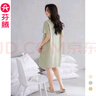 芬腾睡裙女夏纯棉短袖圆领可爱睡衣薄款大码全棉家居服连衣裙短裙 X98423765草绿 2XL 建议:145-160斤 实拍图