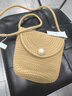 美杜草编包包女休闲包复古藤编水桶包斜挎包海边度假沙滩包编织单肩包 草编包【大款卡其】 实拍图