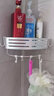 百年正和卫生间置物架免打孔壁挂三角篮浴室厕所收纳架洗手间洗漱台淋浴房 亮光加厚单层（带钩带杆） 实拍图