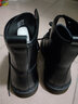 ZHR马丁靴女英伦风真牛皮舒适百搭厚底增高女靴INS网红街拍加绒短靴 黑色（G631A-加绒） 37 实拍图
