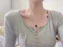 Gryan轻奢四叶草项链女生手链时尚饰品七夕情人节生日礼物送女友老婆 四叶草黑玛瑙项链 精美礼盒装 实拍图