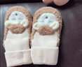 宝宝地板袜秋冬加厚软底防滑毛圈6个月0-1-2岁可爱中筒婴儿学步袜卡通室内地板鞋袜子 卡其色 鞋底长14cm 实拍图