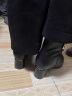 达芙妮短靴女秋冬季新款加绒法式瘦瘦靴马丁靴时装靴粗跟中跟女靴子 黑色加绒 37 晒单实拍图