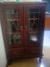 松园洛曼森 实木餐边柜 酒柜茶水柜客厅碗柜厨房柜餐柜边柜小酒柜玻璃柜欧式 棕红色63*37*100cm 实拍图