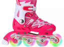 美洲狮（COUGAR） 轮滑鞋可调成人儿童套装溜冰鞋 闪光男女旱冰鞋滑冰鞋 LSG/P6 粉色(八轮全闪)(全套) L(实际37-41码) 实拍图