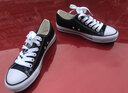 人本黑色帆布鞋女2024春季新款韩版ulzzang学生百搭ins情侣潮鞋子 黑色-（偏大，建议拍小一码） 35 实拍图