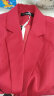 简蜓小西装女春季新款短款外套长袖一粒扣韩版修身气质OL百搭西服 长袖深红色西装+同款吊带 L（建议：100-110斤） 实拍图