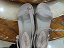 卓诗尼2022夏季天新款松糕厚底坡跟时尚一字扣透明水钻女士凉鞋子 浅粉色 35 实拍图