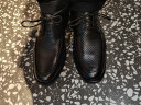 波图蕾斯男士镂空洞洞系带商务休闲皮鞋透气凉鞋男 9839 黑色(凉鞋) 39 实拍图