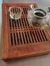 HAOMINGTIAN高档实木茶盘 大号鸡翅木茶托功夫茶具抽屉式排水茶台博古小茶盘家用小茶海 花梨小号博古39x26x7 实拍图