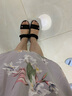 回力凉鞋女夏季魔术贴运动厚底一字带黑色学生软底松糕高跟休闲沙滩鞋 0439米色 37 实拍图