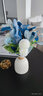 凉笙 轻奢地中海简美桌面陶瓷花瓶白色仿真花艺尤加利桉树叶绣球假花套装软装茶几餐桌电视柜摆件 豆沙色花束+蓝色绑绳花瓶(套装) 实拍图