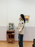 波司登（BOSIDENG）【反季】冬季极寒羽绒服鹅绒于适同款男女情侣款短款大毛领外套 【趋势爆款】燕麦色7185 1 L 170/92A 体重约130-150斤 实拍图