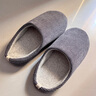 内泊NEIBO乳胶棉拖鞋男冬家居家用按摩抑菌防臭橡胶软底静音防滑女士 晨雾灰 41-42 大1码宽松 实拍图