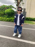 真维斯（Jeanswest）男童春秋外套儿童2026新款学院风拼接棒球服男大童春装时尚夹克衫 藏蓝/快乐生活K+太空骑行 150 实拍图