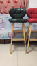 阿雨生活（Aulife） 美式实木创意时尚吧台椅 现代简约欧式复古高脚靠背高吧椅 家用吧台酒吧椅子 78原木架-火山红 实拍图