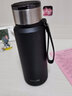 私家良品保温杯男士大容量高颜值茶水分离焖泡茶杯学生水杯子2025新款 黑色 800ml （长效保温+带茶隔) 实拍图