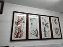 紫腾随轩梅兰竹菊挂画新中式四联壁画中国风四条屏客厅沙发背景墙画装饰画 图6 40*80cm*4CM（有机玻璃） 实拍图
