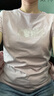 德玛纳【玫瑰印花】夏季圆领短袖宽松t恤女棉氨针织女式t恤 实拍图