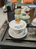 金镶玉 功夫茶具整套装羊脂玉白瓷盖碗茶杯陶瓷泡茶礼品盒高档 青山绿水 实拍图