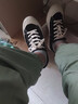 森馬（Senma）潮流个性韩版百搭休闲系带舒适帆布鞋男312111410 黑色 39码 实拍图
