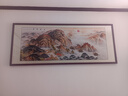 良品大师山水画办公室挂画中式客厅装饰画万里长城靠山图茶室字画风景壁画 五岳独尊A1 80*220cm宣纸锦绫+有机玻璃+红褐色实木框（热卖款） 实拍图