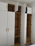 森普顿  衣柜卧室现代简约木质平开门大衣柜北欧板式柜子家用收纳衣橱 浅胡桃+白色（升级实木） 五门衣柜+顶柜长2米 实拍图