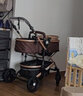 逗逗熊婴儿推车高景观童车宝宝可坐可平躺双向避震折叠BB轻便手推车  旗舰版灰色+坐躺+单手收+遮阳蚊帘+后轮高配+餐盘 实拍图