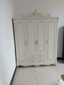 浪漫壹嘉衣柜欧式卧室家用会所法式收纳储物柜子白色烤漆双三开门衣橱雕花 板木结合【欧式三门衣柜】描银 实拍图