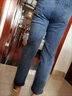 轩莱雅直筒牛仔裤女春秋季新款宽松复古高腰显瘦小个子九分烟管裤子女潮 蓝灰色 M 实拍图
