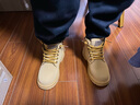 巴布豆（BOBDOG）男童鞋软底加绒二棉鞋儿童靴子冬季新款女童保暖马丁靴 卡其色 32 适合脚长19.4cm 实拍图