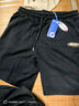GENIOLAMODE短裤男士夏季休闲宽松直筒松紧腰带黑色百搭五分裤子潮 黑色 2XL  实拍图