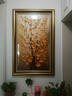 玄关装饰画竖版走廊过道壁画欧式入户墙画楼梯风水挂画酒店大堂大气单幅花卉有框画 发财树—招财纳福（复式装裱+高透有机玻璃） 70x110cm（适合1~1.2米宽墙面） 实拍图
