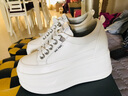 达芙妮厚底内增高板鞋女小白鞋2025春季新款女鞋运动休闲鞋女学生松糕鞋 白色 36 实拍图