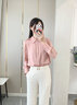 欧黎蔓（OULIMAN）重磅桑蚕丝优雅时尚衬衫女2024秋季新款百搭高级感真丝上衣长袖 藕粉 160/84A/S   实拍图