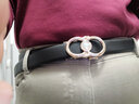 金利来（Goldlion）皮带女士真皮2025新款自动扣牛皮腰带女休闲百搭ins风镶钻裤带潮 黑色【官方授权-假一罚十】 110cm 实拍图
