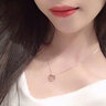 FR珠宝 钻石项链女18K玫瑰金彩金钻石吊坠心形锁骨链七夕情人节礼物 白金套链（吊坠+18K金项链） 实拍图