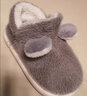 京东京造儿童拖鞋男童包跟卡通舒适毛绒保暖包脚棉拖鞋灰色28-29 JZ-3262 实拍图