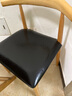 艺柳园实木椅子餐厅餐椅牛角椅靠背椅书桌椅办公椅家用学生学习椅软包 原木色+黑色PU面【橡胶木】两把 实拍图